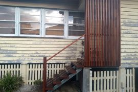 Spotted Gum Steps with Stainless Steel Wire Balustrading