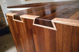Handmade Kitchen Benchtop with Silky Oak Dovetails
